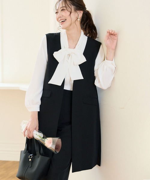 【セール】《洗える・ストレッチ・シワになりにくい》正解 ロングジレ【CF/クロスファンクション】（ベスト）｜CF（クロスファンクション） 8,910円