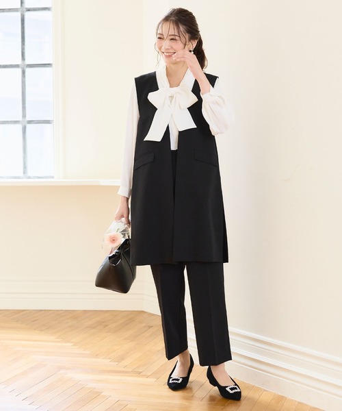 CROSS FUNCTION（クロスファンクション）の「《洗える・ストレッチ・シワになりにくい》正解 ロングジレ【CF/クロスファンクション】（ベスト・レディース・ブラック/ライトグレー/ベージュ/ネイビー・7号/9号/11号/13号/15号）」の11枚目の写真