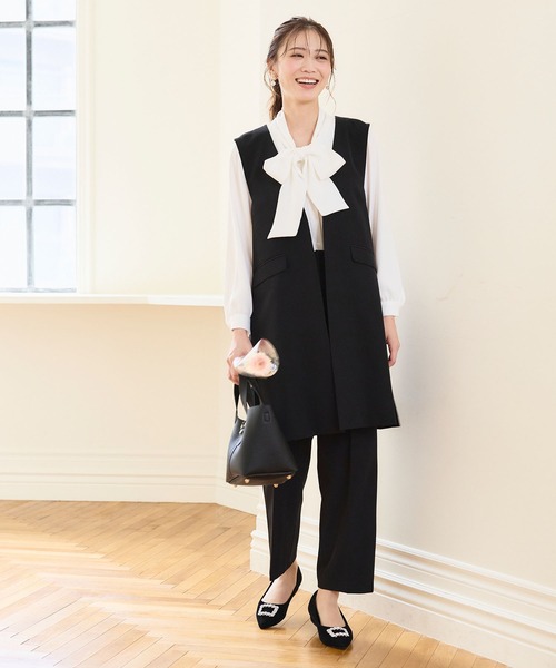 CROSS FUNCTION（クロスファンクション）の「《洗える・ストレッチ・シワになりにくい》正解 ロングジレ【CF/クロスファンクション】（ベスト・レディース・ブラック/ライトグレー/ベージュ/ネイビー・7号/9号/11号/13号/15号）」の12枚目の写真