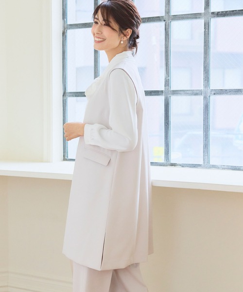 CROSS FUNCTION（クロスファンクション）の「《洗える・ストレッチ・シワになりにくい》正解 ロングジレ【CF/クロスファンクション】（ベスト・レディース・ブラック/ライトグレー/ベージュ/ネイビー・7号/9号/11号/13号/15号）」の20枚目の写真