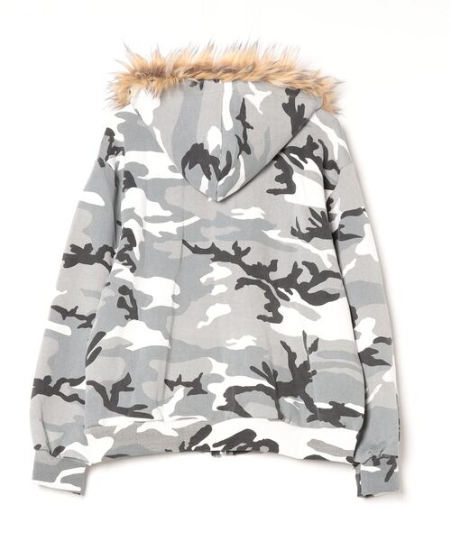 AFB（エーエフビー）の「AFB/エーエフビー/FUR ZIP HOODIE（パーカー・メンズ・グレー・M/L）」の2枚目の写真