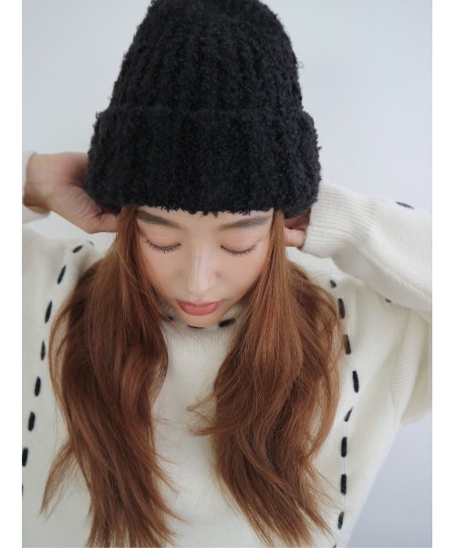 TRUNC(トランクエイティーエイト)の「Soft Knit Beanie(ニットキャップ/ビーニー・レディース・ブラック/ベージュ/グレー・FREE)」の7枚目の写真