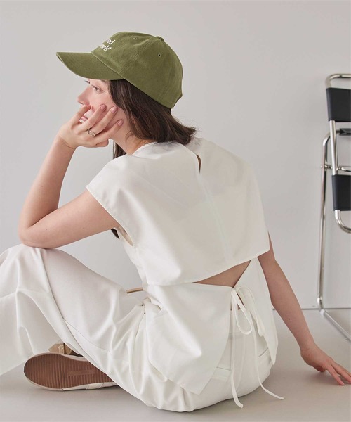 titivate(ティティベイト)の「リネンライクバックリボンフレンチトップス(Tシャツ/カットソー・レディース・サンドベージュ/ホワイト/ライトベージュ/ブラウン系その他・S/M)」の12枚目の写真