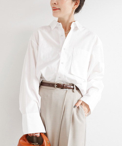 Simplicite（サンプリシテ）の「ポプリンワイドスリーブメッセージシャツ（シャツ/ブラウス・レディース・スカイブルー/ピンク/ホワイト・FREE）」の2枚目の写真