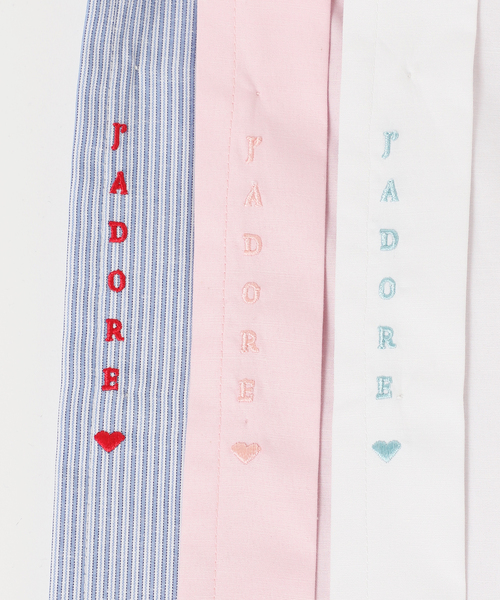 Simplicite（サンプリシテ）の「ポプリンワイドスリーブメッセージシャツ（シャツ/ブラウス・レディース・スカイブルー/ピンク/ホワイト・FREE）」の13枚目の写真