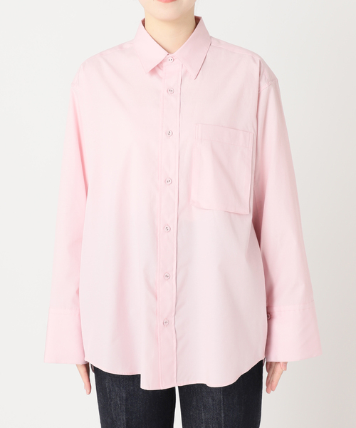 Simplicite（サンプリシテ）の「ポプリンワイドスリーブメッセージシャツ（シャツ/ブラウス・レディース・スカイブルー/ピンク/ホワイト・FREE）」の6枚目の写真