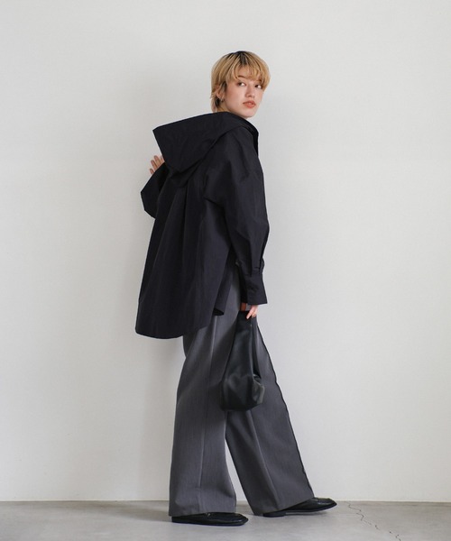 select MOCA(セレクトモカ)の「フード付きナイロンシャツ(シャツ/ブラウス・レディース・ネイビー/オフホワイト・FREE/SMALL)」の19枚目の写真