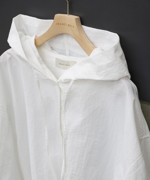 select MOCA(セレクトモカ)の「フード付きナイロンシャツ(シャツ/ブラウス・レディース・ネイビー/オフホワイト・FREE/SMALL)」の14枚目の写真