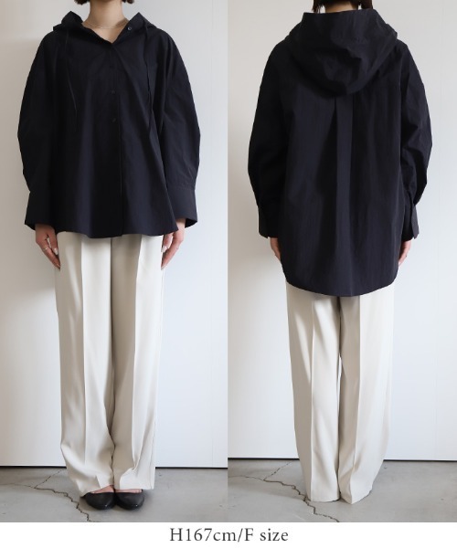 select MOCA(セレクトモカ)の「【定番】フード付きナイロンシャツ(シャツ/ブラウス・レディース・ネイビー/オフホワイト・FREE/SMALL)」の22枚目の写真