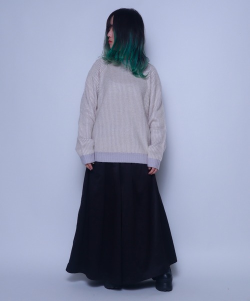 Bling Leads（ブリングリーズ）の「Z)【BLINGLEADS】724802 モヘアタッチクルーネック ニットセーター（ニット/セーター・メンズ・アイボリー/オリーブ/ブラック/グレー/オレンジ・MEDIUM/LARGE/X-LARGE）」の21枚目の写真