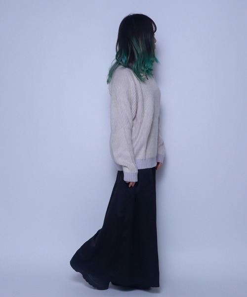 Bling Leads（ブリングリーズ）の「Z)【BLINGLEADS】724802 モヘアタッチクルーネック ニットセーター（ニット/セーター・メンズ・アイボリー/オリーブ/ブラック/グレー/オレンジ・MEDIUM/LARGE/X-LARGE）」の19枚目の写真