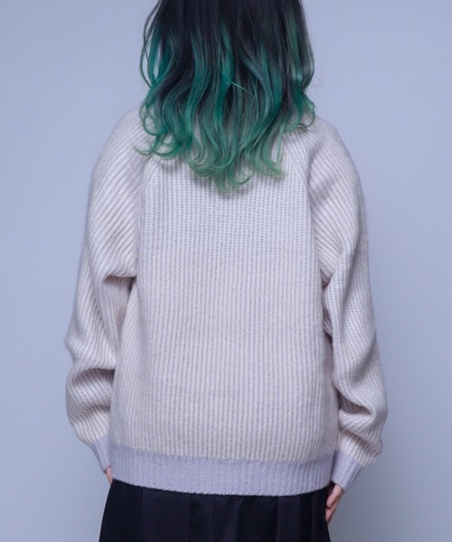 Bling Leads（ブリングリーズ）の「Z)【BLINGLEADS】724802 モヘアタッチクルーネック ニットセーター（ニット/セーター・メンズ・アイボリー/オリーブ/ブラック/グレー/オレンジ・MEDIUM/LARGE/X-LARGE）」の15枚目の写真