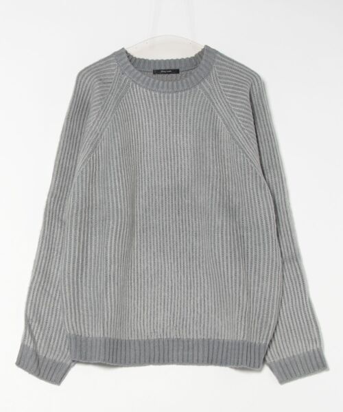 Bling Leads（ブリングリーズ）の「Z)【BLINGLEADS】724802 モヘアタッチクルーネック ニットセーター（ニット/セーター・メンズ・アイボリー/オリーブ/ブラック/グレー/オレンジ・MEDIUM/LARGE/X-LARGE）」の6枚目の写真