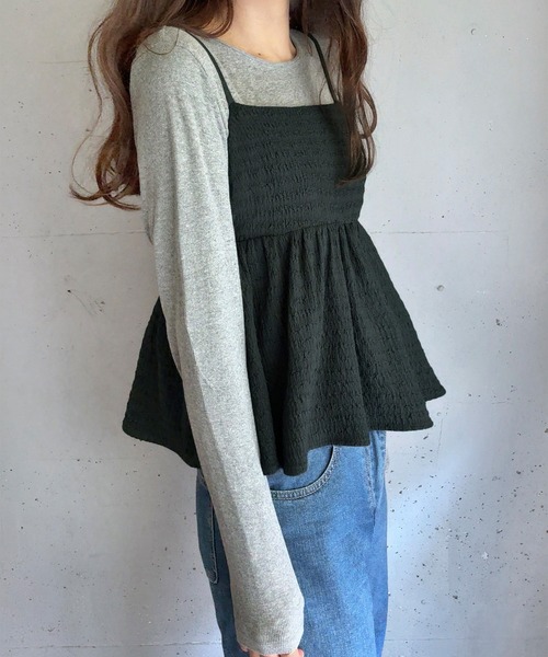LAUIR(ラウアー)の「カットジャガードペプラムキャミビスチェ(キャミソール・レディース・アイボリー/チャコール/ブラック・LARGE/MEDIUM/X-LARGE)」の17枚目の写真