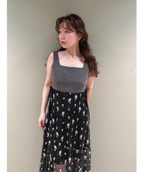 セール】[L.B CANDY STOCK]ビーズ刺繍チュールワンピース