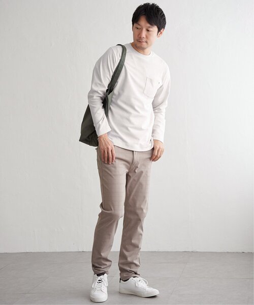 ikka（イッカ）の「ライトダンボールＷフェイスロンＴ（Tシャツ/カットソー・メンズ・ホワイト/ライトグレー/チャコールグレー/エメラルドブルー・S/M/L/XL）」の7枚目の写真