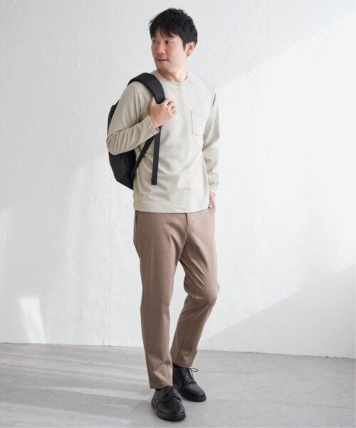 ikka（イッカ）の「ライトダンボールＷフェイスロンＴ（Tシャツ/カットソー・メンズ・ホワイト/ライトグレー/チャコールグレー/エメラルドブルー・S/M/L/XL）」の11枚目の写真