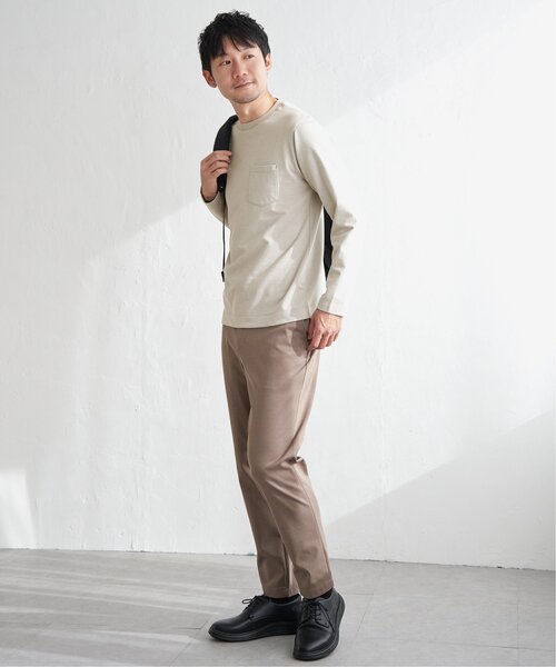 ikka（イッカ）の「ライトダンボールＷフェイスロンＴ（Tシャツ/カットソー・メンズ・ホワイト/ライトグレー/チャコールグレー/エメラルドブルー・S/M/L/XL）」の12枚目の写真