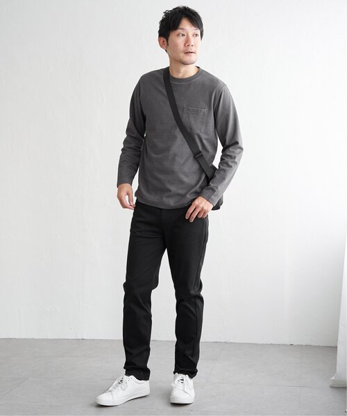 ikka（イッカ）の「ライトダンボールＷフェイスロンＴ（Tシャツ/カットソー・メンズ・ホワイト/ライトグレー/チャコールグレー/エメラルドブルー・S/M/L/XL）」の14枚目の写真