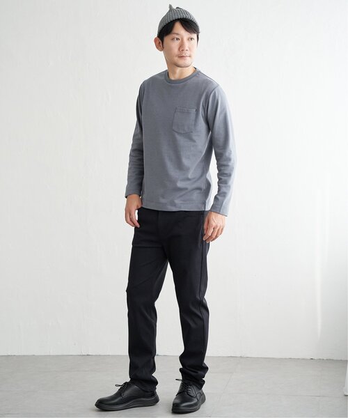 ikka（イッカ）の「ライトダンボールＷフェイスロンＴ（Tシャツ/カットソー・メンズ・ホワイト/ライトグレー/チャコールグレー/エメラルドブルー・S/M/L/XL）」の16枚目の写真