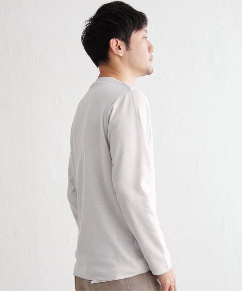 ikka（イッカ）の「ライトダンボールＷフェイスロンＴ（Tシャツ/カットソー・メンズ・ホワイト/ライトグレー/チャコールグレー/エメラルドブルー・S/M/L/XL）」の17枚目の写真