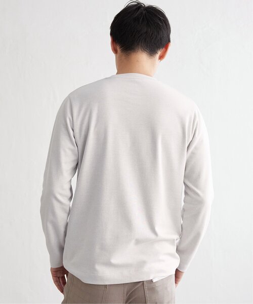 ikka（イッカ）の「ライトダンボールＷフェイスロンＴ（Tシャツ/カットソー・メンズ・ホワイト/ライトグレー/チャコールグレー/エメラルドブルー・S/M/L/XL）」の18枚目の写真