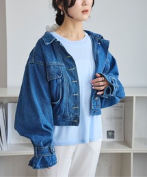 LinoU.（リノユー）の「ボリュームスリーブショート丈デニムジャケット（デニムジャケット）」