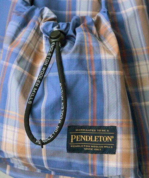 FREAK'S STORE（フリークスストア）の「限定展開 PENDLETON×FREAK'S STORE/ペンドルトン 別注 チェック ナップサック（バックパック/リュック・レディース・ブラック/ブルー/ベージュ・ONE SIZE）」の7枚目の写真