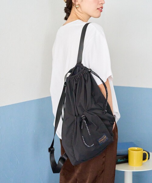 FREAK'S STORE（フリークスストア）の「限定展開 PENDLETON×FREAK'S STORE/ペンドルトン 別注 チェック ナップサック（バックパック/リュック・レディース・ブラック/ブルー/ベージュ・ONE SIZE）」の10枚目の写真