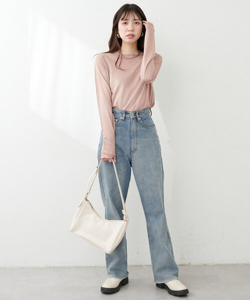 natural couture(ナチュラルクチュール)の「ラメシアーシンプルロンT(Tシャツ/カットソー・レディース・ピンクベージュ/シルバー/ブラウン・FREE)」の20枚目の写真