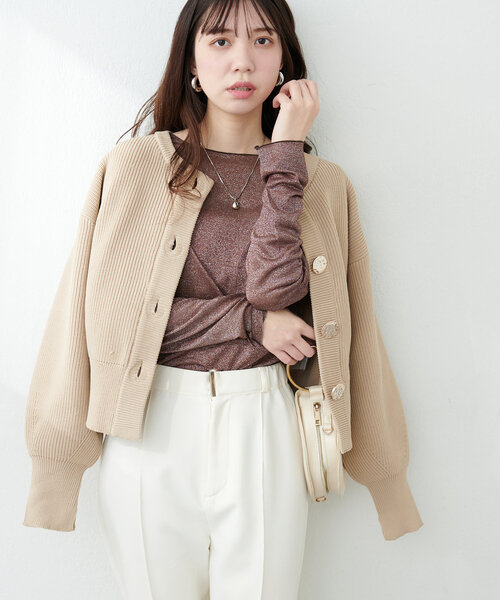 natural couture(ナチュラルクチュール)の「ラメシアーシンプルロンT(Tシャツ/カットソー・レディース・ピンクベージュ/シルバー/ブラウン・FREE)」の13枚目の写真