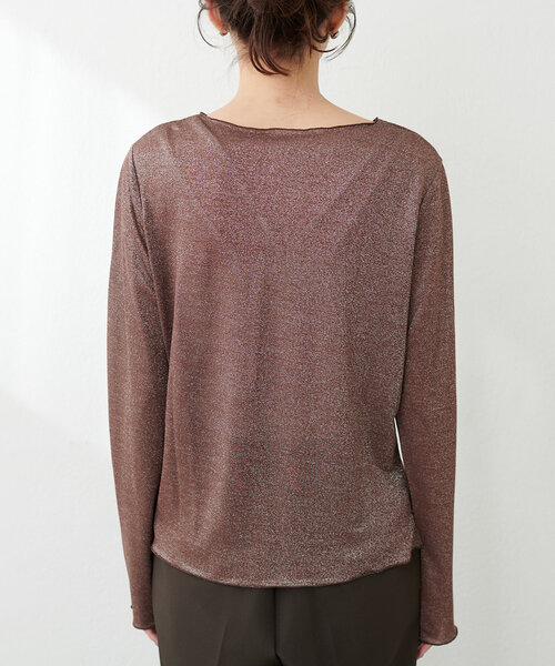 natural couture(ナチュラルクチュール)の「ラメシアーシンプルロンT(Tシャツ/カットソー・レディース・ピンクベージュ/シルバー/ブラウン・FREE)」の8枚目の写真