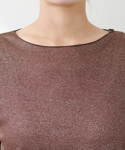 natural couture(ナチュラルクチュール)の「ラメシアーシンプルロンT(Tシャツ/カットソー・レディース・ピンクベージュ/シルバー/ブラウン・FREE)」の7枚目の写真