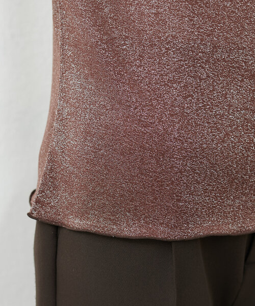 natural couture(ナチュラルクチュール)の「ラメシアーシンプルロンT(Tシャツ/カットソー・レディース・ピンクベージュ/シルバー/ブラウン・FREE)」の5枚目の写真