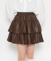 PUNYUS | 合皮ティアードミニスカート(スカート)