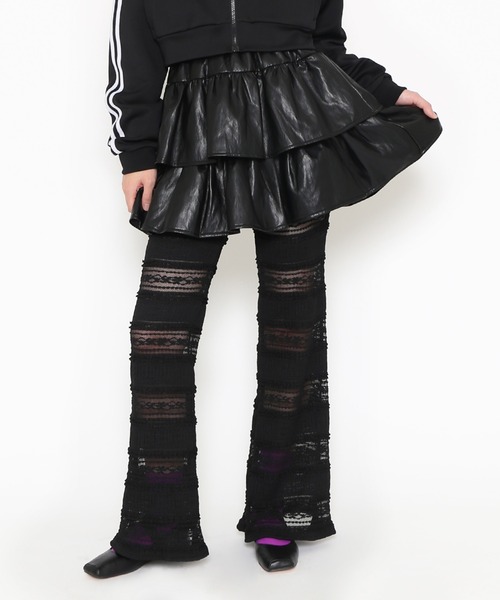 PUNYUS(プニュズ)の「合皮ティアードミニスカート(スカート・レディース・ブラウン/ブラック・1/2/3/4)」の6枚目の写真