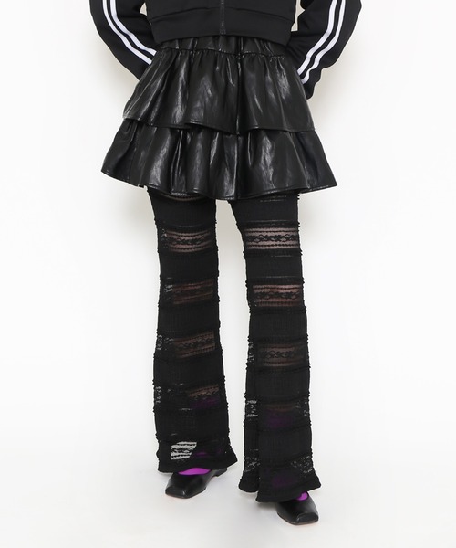 PUNYUS(プニュズ)の「合皮ティアードミニスカート(スカート・レディース・ブラウン/ブラック・1/2/3/4)」の10枚目の写真