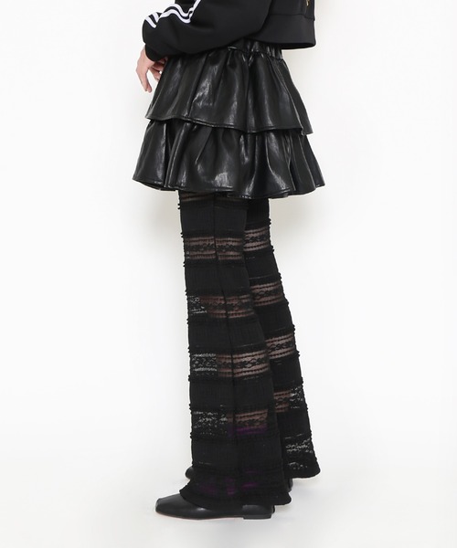 PUNYUS(プニュズ)の「合皮ティアードミニスカート(スカート・レディース・ブラウン/ブラック・1/2/3/4)」の12枚目の写真