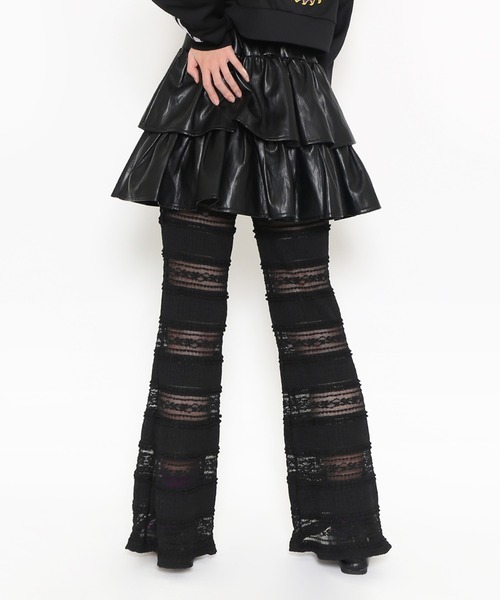 PUNYUS(プニュズ)の「合皮ティアードミニスカート(スカート・レディース・ブラウン/ブラック・1/2/3/4)」の15枚目の写真