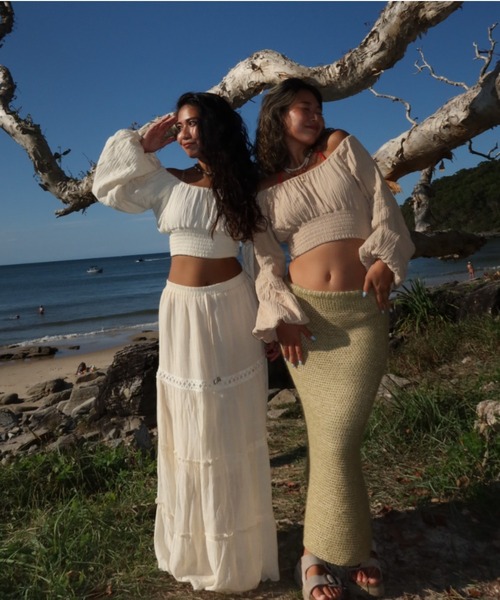 sunoutfit  オフショル セール】moeka - SUNOUTFIT オフショルブラウス made in