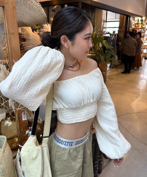セール】moeka - SUNOUTFIT オフショルブラウス made in INTERFACTORY