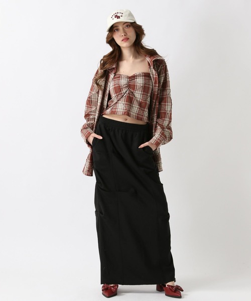 FOREVER 21（フォーエバー トゥエンティーワン）の「【2025SS】ビスチェセットシャツ（シャツ/ブラウス・レディース・レッド/ネイビー・FREE）」の9枚目の写真