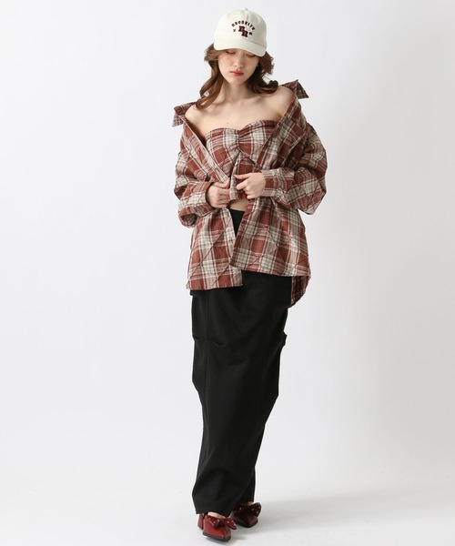 FOREVER 21（フォーエバー トゥエンティーワン）の「【2025SS】ビスチェセットシャツ（シャツ/ブラウス・レディース・レッド/ネイビー・FREE）」の10枚目の写真