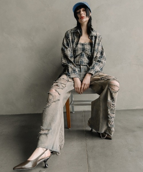 FOREVER 21（フォーエバー トゥエンティーワン）の「【2025SS】ビスチェセットシャツ（シャツ/ブラウス・レディース・レッド/ネイビー・FREE）」の7枚目の写真