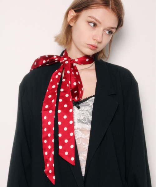 IMARI（イマリ）の「【 IMARI / イマリ 】 ドット スカーフ チョーカー（ネックレス・レディース・ブラック/ホワイト/レッド/グリーン・FREE）」の13枚目の写真