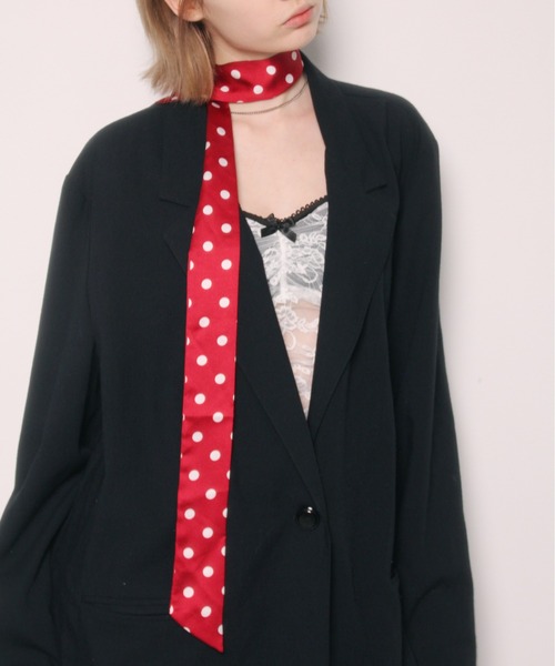 IMARI（イマリ）の「【 IMARI / イマリ 】 ドット スカーフ チョーカー（ネックレス・レディース・ブラック/ホワイト/レッド/グリーン・FREE）」の14枚目の写真