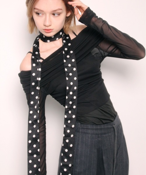 IMARI（イマリ）の「【 IMARI / イマリ 】 ドット スカーフ チョーカー（ネックレス・レディース・ブラック/ホワイト/レッド/グリーン・FREE）」の11枚目の写真