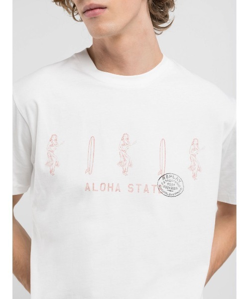 REPLAY(リプレイ)の「コットンジャ-ジーHAWAIANプリントTシャツ(Tシャツ/カットソー・メンズ・ホワイト/ブラック・LARGE/X-LARGE/SMALL/MEDIUM)」の5枚目の写真