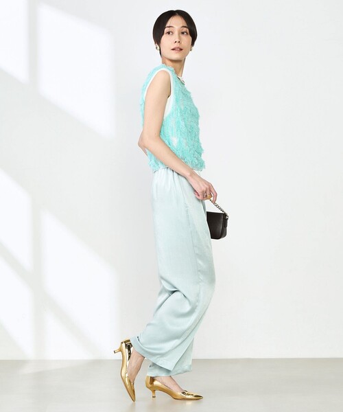 NOLLEY’S（ノーリーズ）の「ウォッシャブルサテンイージーパンツ（その他パンツ・レディース・ネイビー/ライトグリーン/グレイッシュベージュ・40/38/36）」の5枚目の写真