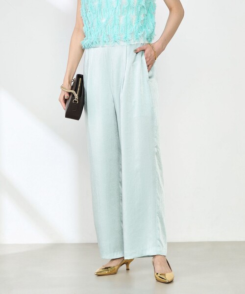 NOLLEY’S（ノーリーズ）の「ウォッシャブルサテンイージーパンツ（その他パンツ・レディース・ネイビー/ライトグリーン/グレイッシュベージュ・40/38/36）」の8枚目の写真